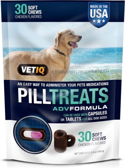 Vetiq Pill Treats 30 Soft Chews For Dogs Chicken Flavor 58Oz