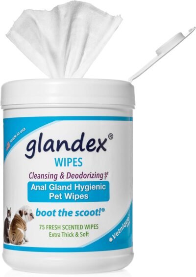 Glandex Pet Wipes Cleansing & Deodorizing Anal Gland Hygienic Wipes