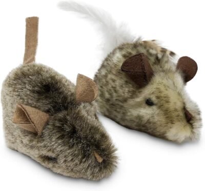 Our Pets Play-N-Squeak Twice The Mice Cat Toy 2pc Interactive Cat Toy