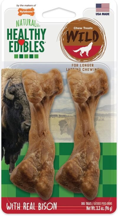 Nylabone Healthy Edibles Wild Natural Long Lasting Bison Dog Chew