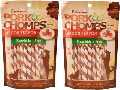 Scott Pet Products 60 Count Pork Chomps Bacon Twists Treat Mini - 2