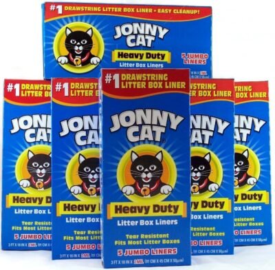 JONNY CAT Cat Litter Box Liners 5 Box Pack of 6
