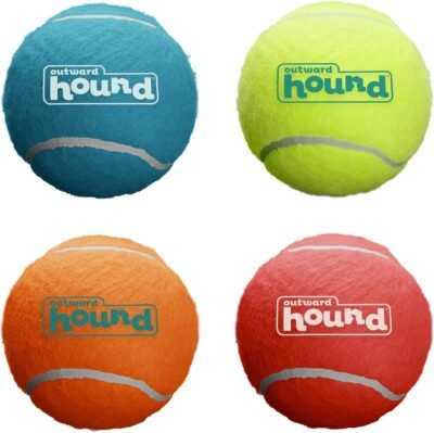 Outward Hound Squeaker Ballz Squeaky Tennis Ball Dog Toys