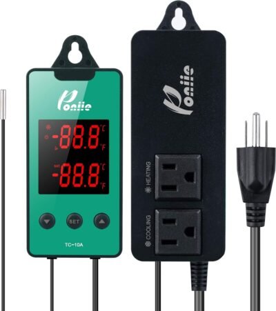 Poniie TC-10A Digital Heat Mat Reptile Thermostat Dual Display