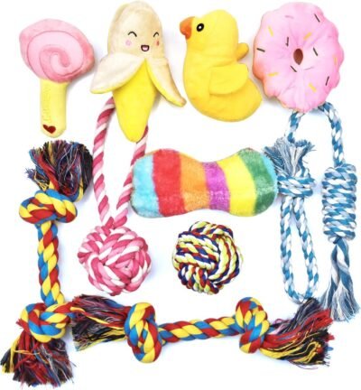 LECHONG Dog Toys for Small Dogs Puppy Dog Chew Toys Include 5 Durable