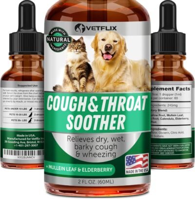 Vetflix Cough & Throat Soother for Dogs and Cats - Made in USA -
