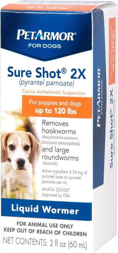 PETARMOR Sure Shot 2X pyrantel pamoate Liquid De-wormer for Dogs 2