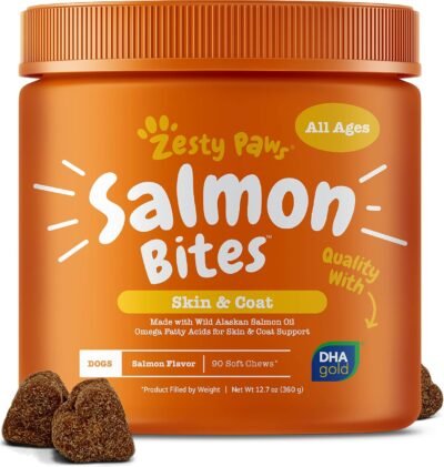 Salmon Fish Oil Omega 3 for Dogs - With Wild Alaskan Salmon Oil -