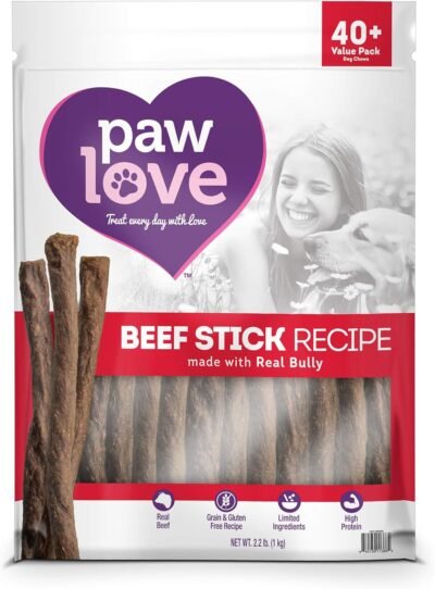 PawLove Dog Treats Quick and Crunchy Beef Stick Recipe Dog Snacks