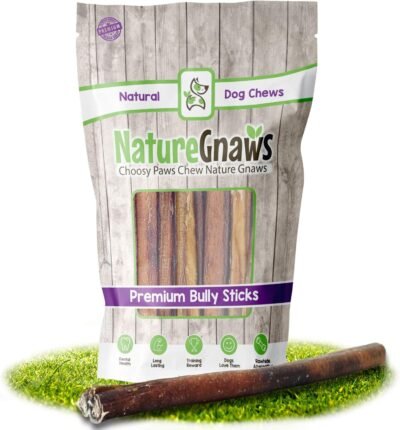 Nature Gnaws Bully Sticks - Premium Beef Dog Chew Treats Rawhide