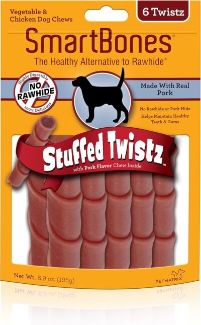 SmartBones SBST-02066 Stuffed Twistz Rawhide-Free Chews For Dogs