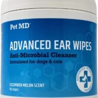 Pet MD Cat and Dog Ear Cleaner Wipes - Advanced Otic Veterinary Ear