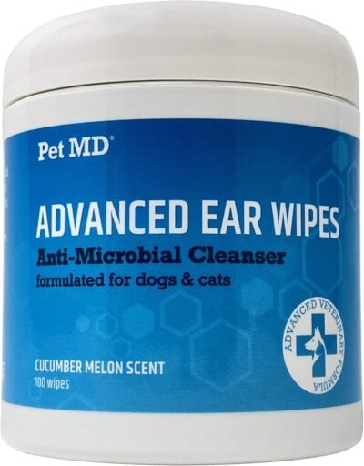 Pet MD Cat and Dog Ear Cleaner Wipes - Advanced Otic Veterinary Ear