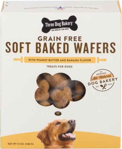 Three Dog Bakery Grain Free Wafers Baked Dog Treats 13 Oz