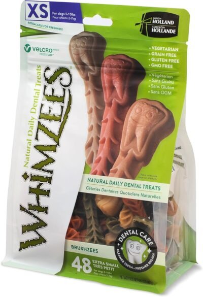 Whimzees Natural Grain Free Dental Dog Treats Brushzees