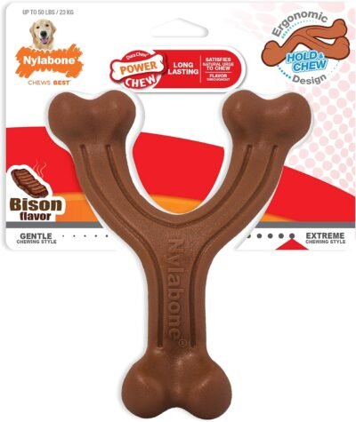 Nylabone Ergonomic Hold & Chew Wishbone Power Chew Durable Dog Toy