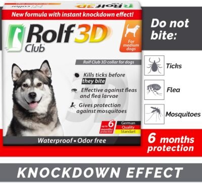 Rolf Club 3D FLEA Collar for Dogs - Flea and Tick Prevention for Dogs