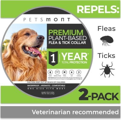 Petsmont Flea Collar for Dogs Tick Collar for Dogs Flea and Tick