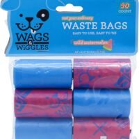 Wags & Wiggles Large Scented Dog Waste Bags Watermelon Scented Dog