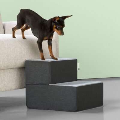 Zinus 2 Step Easy Pet StairsPet RampPet Ladder