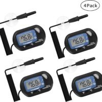 VIVOSUN 4-Pack LCD Digital Aquarium Thermometer Fish Tank Water