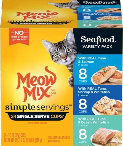 Meow Mix Simple Servings Wet Cat Food 13 Ounce Cups