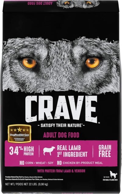 CRAVE Grain Free High Protein Adult Dry Dog Food Lamb & Venison
