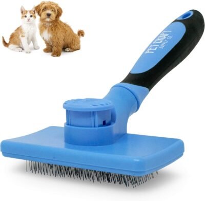 Pet Craft Supply Self Cleaning Calming Slicker Pet Grooming Brush for