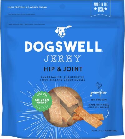 Dogswell Jerky Dog Treats Made in USA Only with Glucosamine