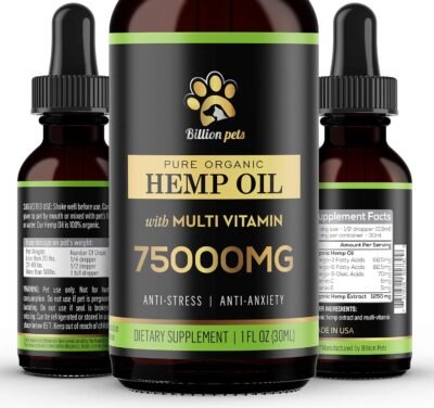 Billion Pets - Hemp Oil for Dogs Cats - Separation Anxiety Joint Pain