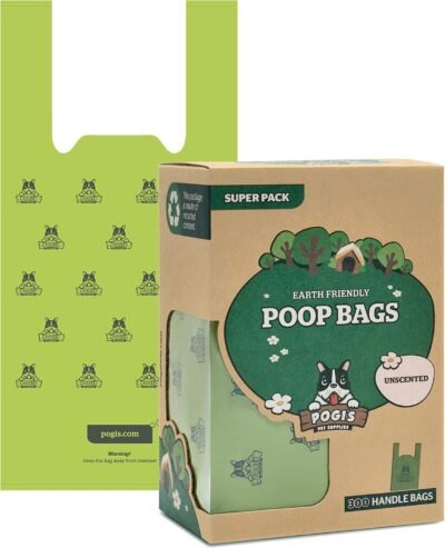 Pogi's Poop Bags with Easy-Tie Handles - Completely Leak-Proof Poop
