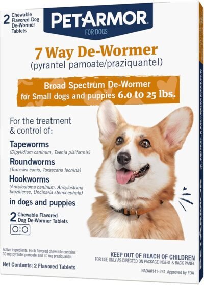 PETARMOR 7 Way De-Wormer Pyrantel Pamoate and Praziquantel for Dogs