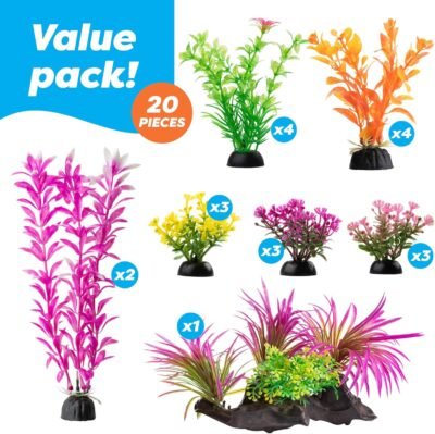 AroPaw Aquarium Decorations 20-30 Pack Lifelike Plastic Decor Fish
