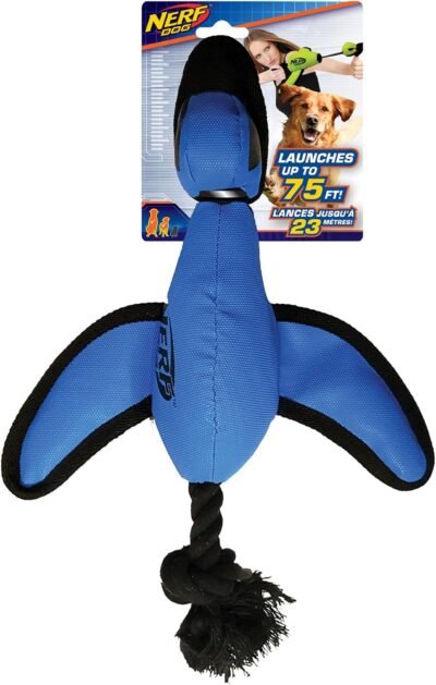 Nerf Dog Large Nylon Launching Duck with Interactive Design