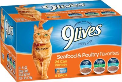 9 Lives Seafood & Poultry Favorites Wet Cat Food Variety 24 Pack 55 Oz