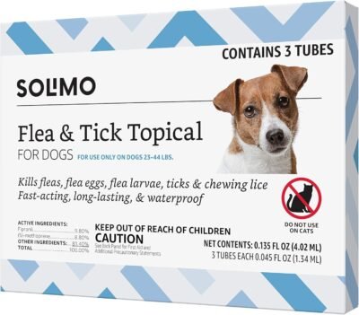 Amazon Brand - Solimo Flea and Tick Topical Treatment for Dogs For
