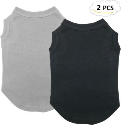 Chol&Vivi Dog Shirts Blank Clothes 2pcs Dog T-Shirts Apparel Fit Fot