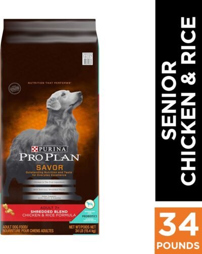 Purina Pro Plan SAVOR Senior 7 Shredded Blend Adult Dry Dog Food &