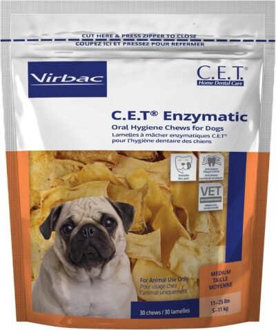 Virbac CET Enzymatic Oral Hygiene Chews Medium Dog 30 Count