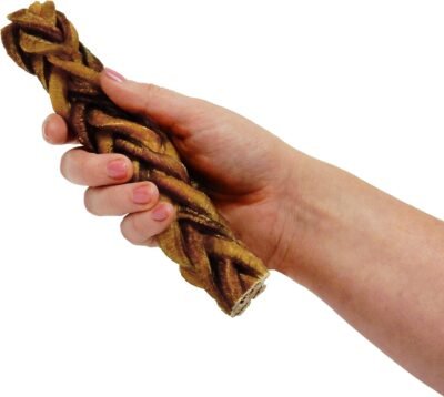 Monster Braided Bully Stick for Dogs 8 Pieces Per Stick Natural