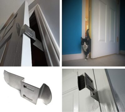 TheDoorLatch Adjustable Door Latch Keeps Dogs Out of Litter Holds