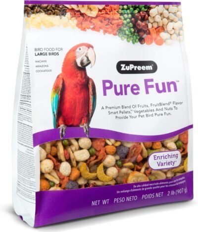 ZuPreem Pure Fun Bird Food for Large Birds Powerful Blend of Fruit