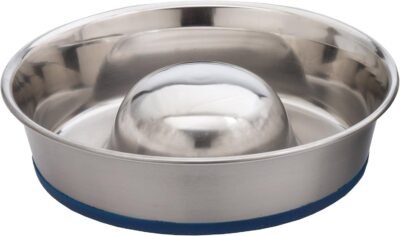 OurPets DuraPet Slow Feed Premium Stainless Steel Dog Bowl Durable