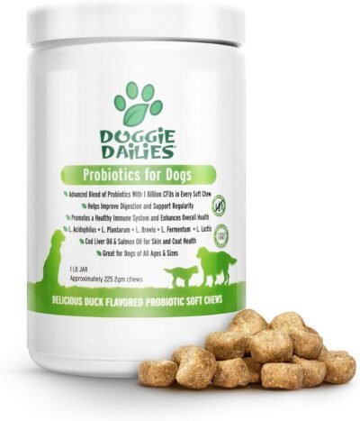 Doggie Dailies Probiotics for Dogs 225 Soft Chews Advanced Dog