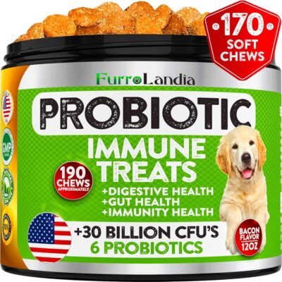 Probiotics for Dogs - 190 Advanced Dog Probiotics Chews with 30