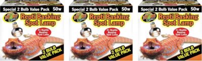 Zoo Med Reptile Basking Spot Lamp 50 Watt - 6 Bulbs Total 3 Packs