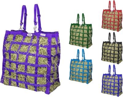 Derby Originals Easy-Feed Patented Four Sided Slow Feed Horse Hay Bag