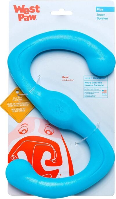 West Paw Zogoflex Bumi Dog Tug Toy S-Shaped Lightweight Chew Toys for