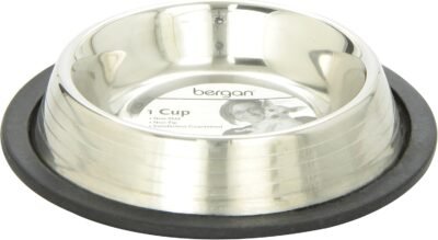 Bergan Stainless Steel Non-SkidNon-Tip Pet Bowl with Ridges