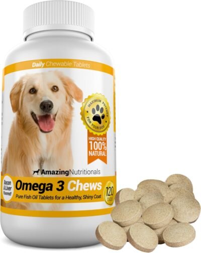 Amazing Omega for Dogs - Dog Fish Oil Pet Antioxidant for Shiny Coat